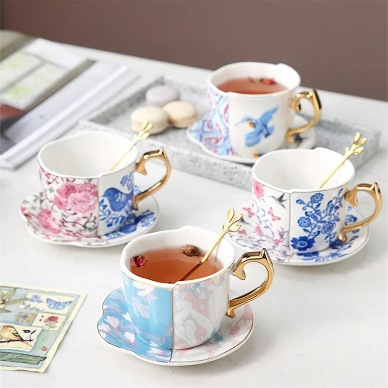 Ceramics Coffee Cup Saucers Suit Ins English Style Originality Black Tea Teacup Household Afternoon Tea Latte Black Coffee Mugs