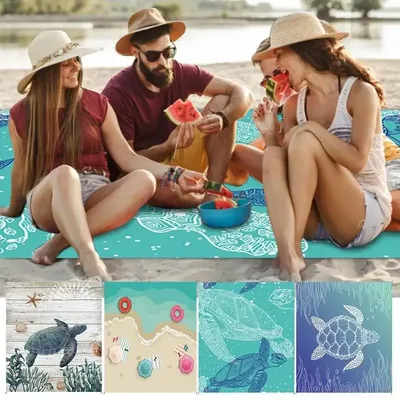Beach Mat Waterproof Sandproof Picnic Mat Portable Adults Large Lightweight Travel Mat for Outdoor Camping Hiking Picnic