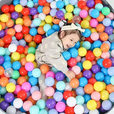 50Pcs Baby Plastic Ball Pit Balls Children Toys Play Tent Water Pool Color Ocean Wave Balls for Kids Indoor Outdoor Sports Games