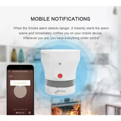 Mini Cigarette Smoke Detector High Sensitivity Safety Prevention Sensor Fire Alarm Micro Smart Smoke Detector for Home Oiffen