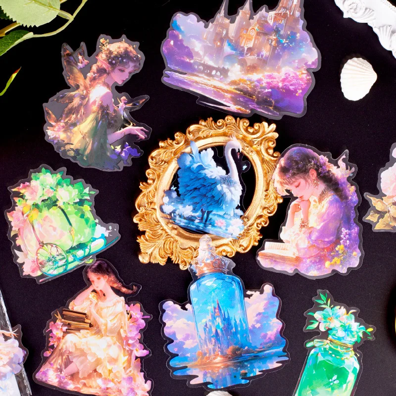 8 Stück verträumte ästhetische Aufkleber-Set, selbstklebend, DIY, Scrapbooking, Tagebuch, Album, Planer, dekorative Stick-Etiketten, Junk-Journal-Zubehör Image