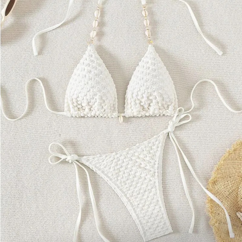 Weiße sexy Bikinis 2026 Badeanzüge Damen Bademode Push Up weibliche Strand Badebekleidung Badeanzüge brasilianisches Bikini Set Pool Badende Image