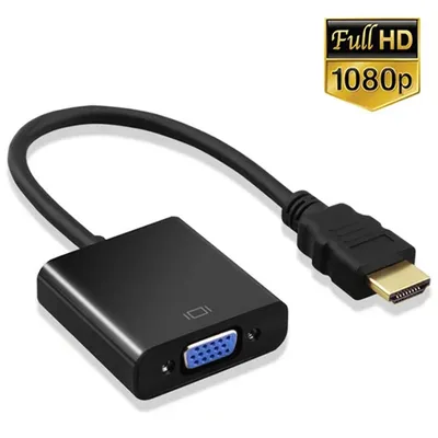 HDMI-kompatibel zu VGA Adapter Full HD 1080P HDMI zu VGA Kabel Konverter HDMI Stecker auf VGA Buchse Image
