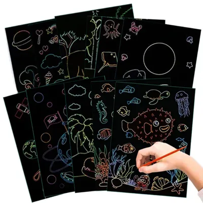 Regenbogen-Kratzpapier mit Linien, Papierprodukte, Büro, Kultur- und Bildungsbedarf, Kunst, Image
