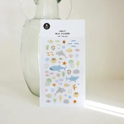 Koreanischer Import Suatelier Sea World Fisch Aufkleber Scrapbook Dekor PVC Briefpapier DIY Aufkleber Schule Büro Journaling Versorgung 1182 Image