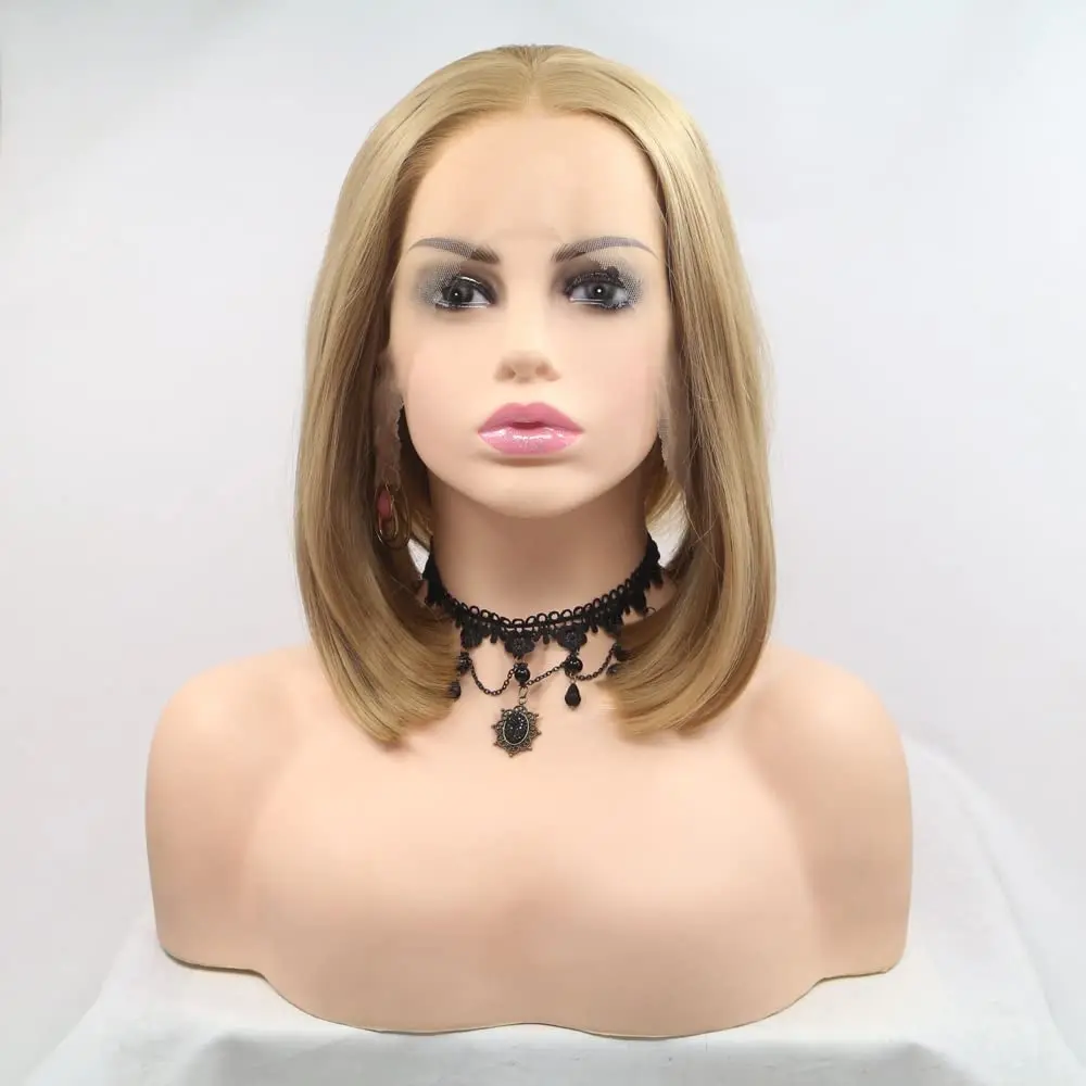 Shoney blonde Spitze Bob Perücken Braun gold Perücken synthetische Spitze Front Perücken für Frauen Frisur hitze beständige Faser Haar 14 Zoll