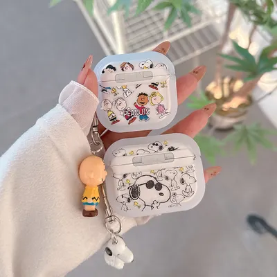 3D Cartoon Snoopies Charlies mit Anhänger für AirPods 1 2 3 4 Hülle AirPods Pro 2 Hülle IPhone Image