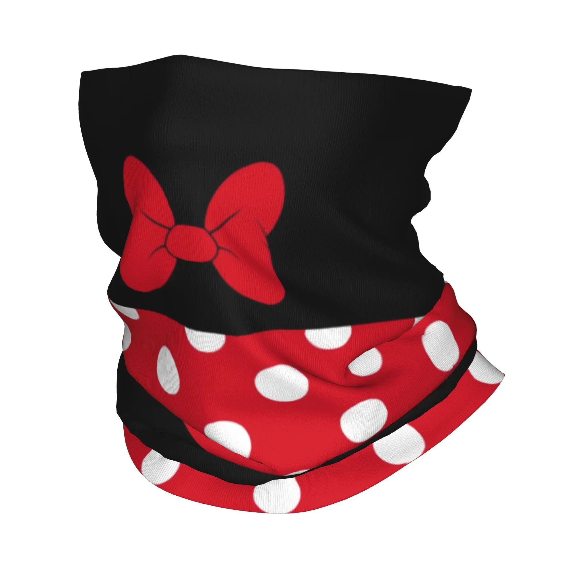 Benutzerdefinierte Minnie Mouse Cartoon Polkadot Anime Bandana Winter Halswärmer Winddichter Wickel-Gesichtsschal zum Wandern Gamaschen-Stirnband Image
