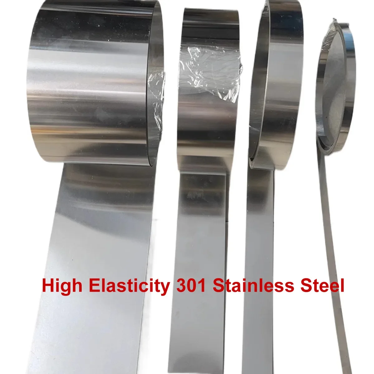 1 Meter hohe Elastizität 301 Edelstahlfolienstreifen, Rolle Breite 10, 15, 20, 25, 30, 50, 100, 300 mm, Dicke 0,1/0,2/0,3/0,4/0,5/0,6 mm