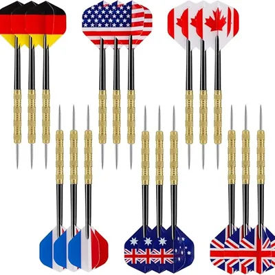 18-teilige Darts mit unterschiedlichem Nationalschwanz, langlebige Metall-Dartnadel, Image