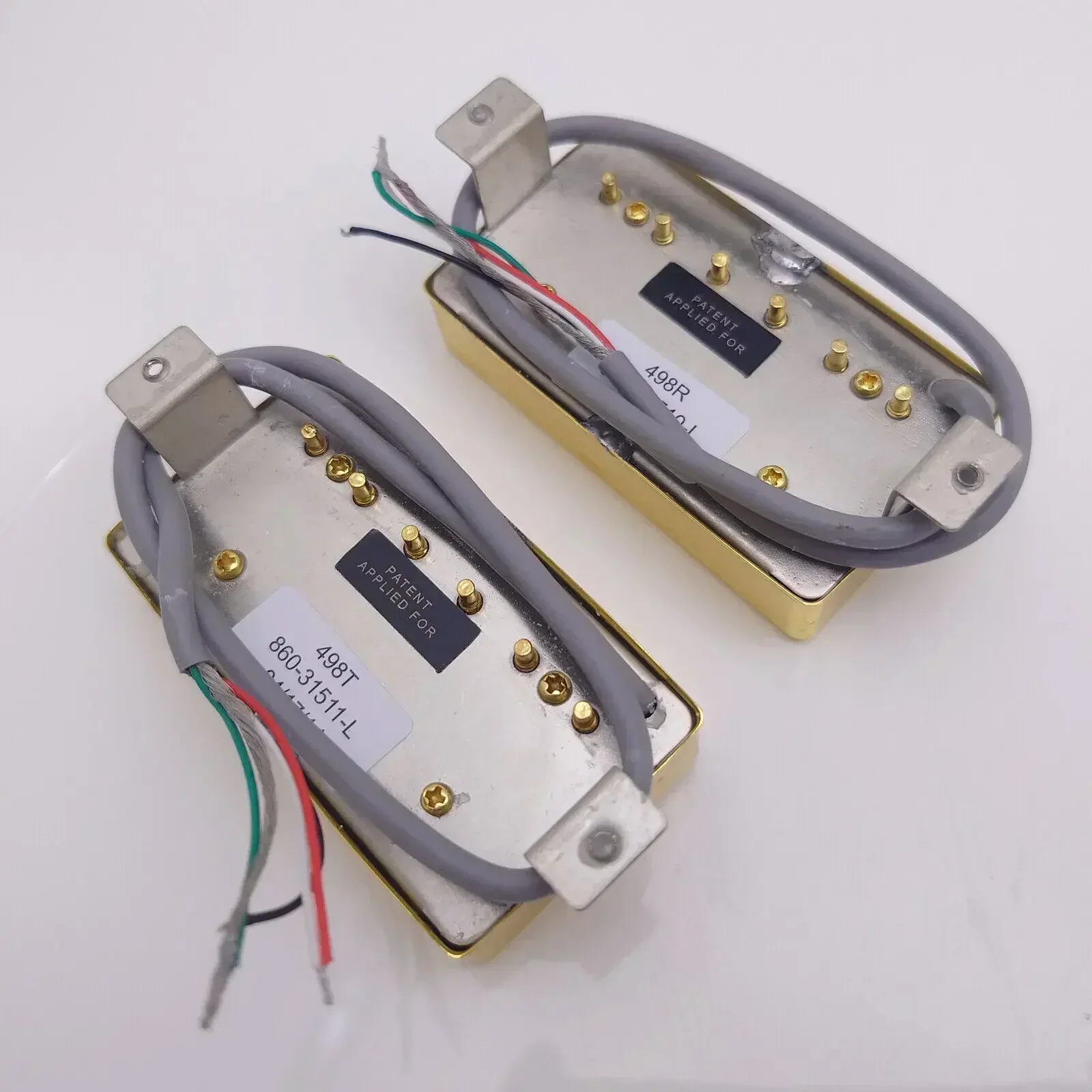 Gitarren-Tonabnehmer 498R/498T Alnico V Humbucker-Tonabnehmer-Set 4-Leiter für Ersatzteile für E-Gitarre Image