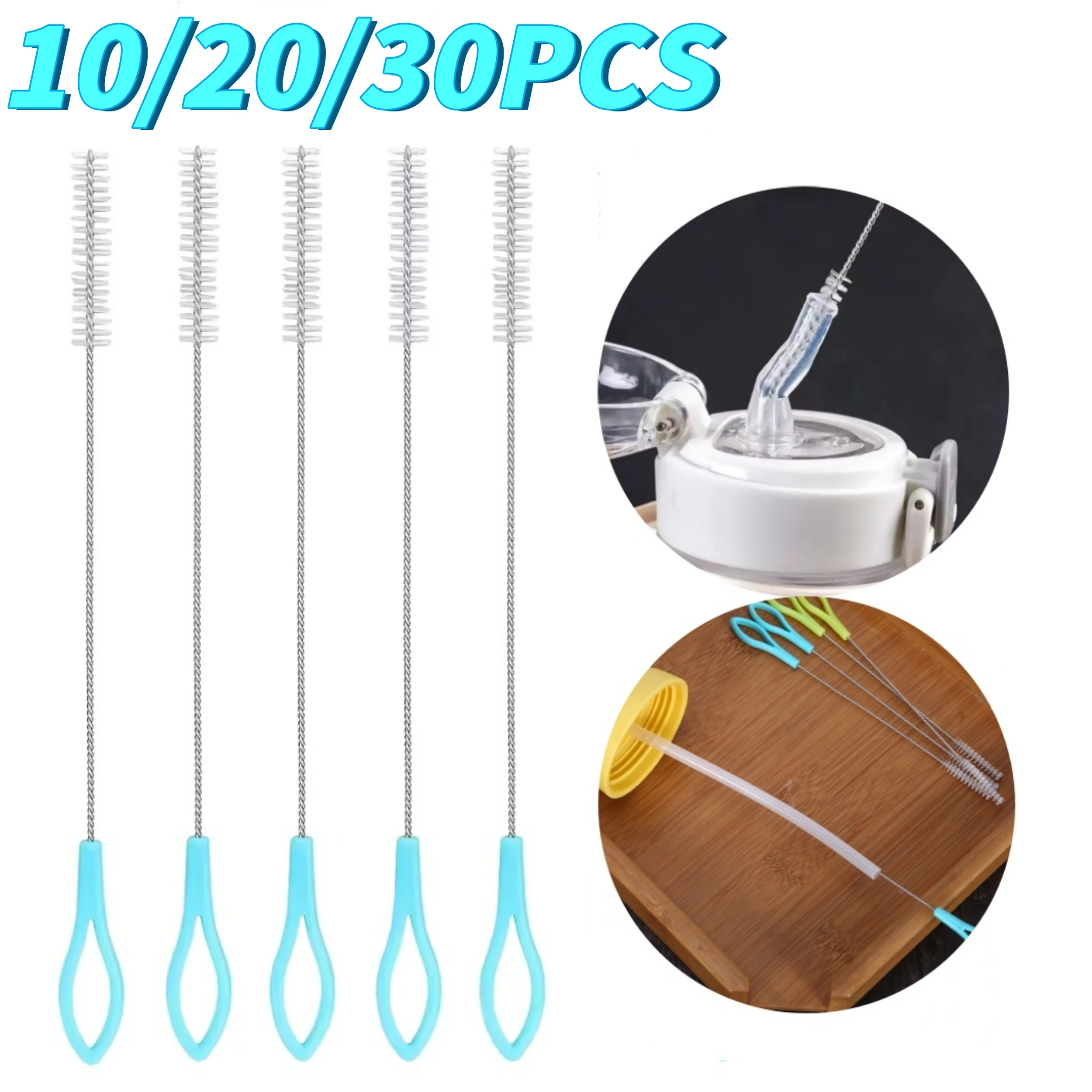 10/20/30 Stück Trinkhalm-Reinigungsbürsten, extra lange Rohrreiniger für Gläser, Trinklernbecher, Flaschen und Schläuche Image