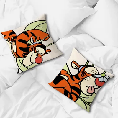 T-Tigger Kissenbezug, bequem, weich, lustig, für Sofa, Wohnzimmer, Zuhause, Büro, Dekoration, schützende süße Bezüge Image