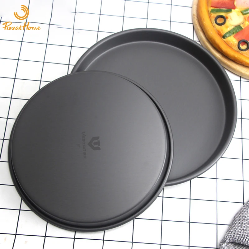 PizzAtHome 6/7/8/9/10/12 Zoll Pizzapfanne, Aluminiumlegierung, Antihaftplatte, flache Pfanne, tiefe Schale, Backgeschirr, runde Pizzablage Image
