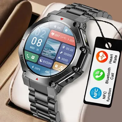 Neue Smart Calling Watch 5.0 für Herren, Bluetooth-Verbindung, integrierte Taschenlampe, Herzfrequenzüberwachung, Android iOS, Universaluhr