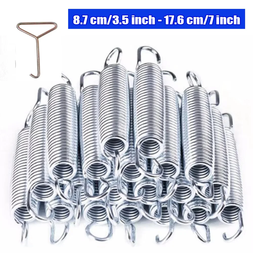 10 Stück Trampolin Ersatz verzinkte Stahlfedern mit Installation werkzeug 87mm/100mm Länge zur Verfügung Image