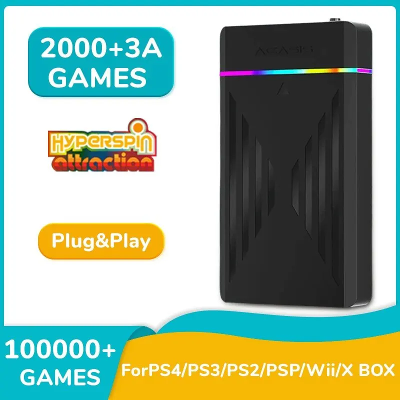 Neue 12 TB Hyperspin-Gaming-Festplatte mit 100000 + Retro-Spiele für PS4/PS3/PS2/Wii/Wiiu/N64, tragbare Spiel-Festplatte für Win 7/8/10