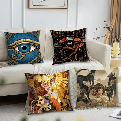 Design: Antike ägyptische Kunst, bequemer weicher Kissenbezug für Sofa, Wohnzimmer, Heimbüro, Image