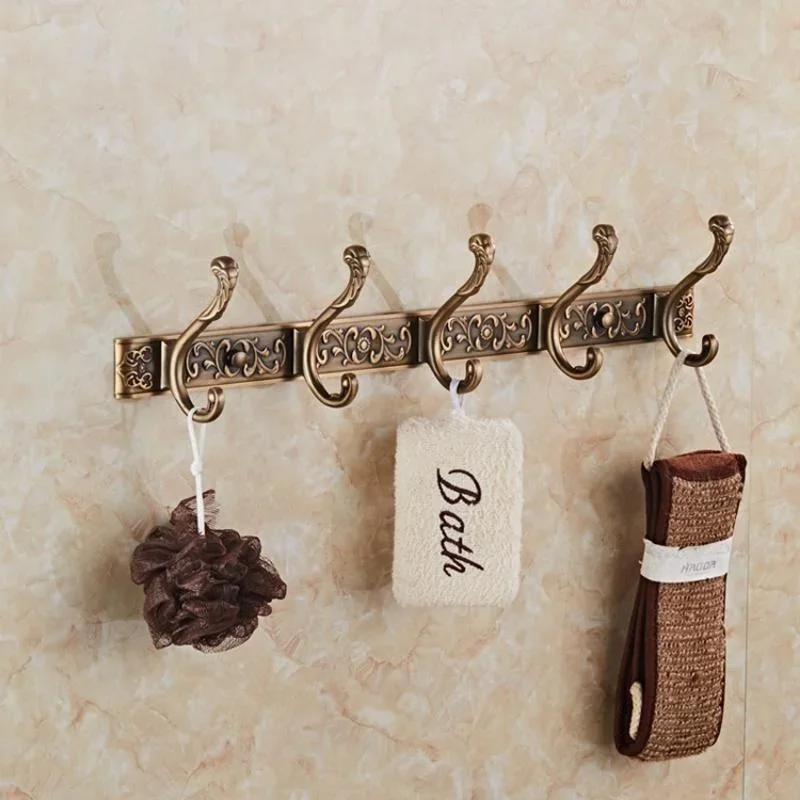 Brandneue antike geprägte Wand-Kleiderhaken, 5-reihig, Kleiderhaken, Tür, Rückseite, Tasche, Schlüssel, Aufbewahrungsregal, Badezimmer, Handtuchhalter