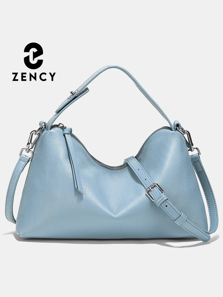 Zency Echtleder-Tasche mit Tragegriff, modische Hobo-Tasche für Damen, Schultertasche, Umhängetasche, Designer, elegante weiße Umhängetasche, Retro-Braun