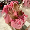 Y2k Rosa Lolita Plattform Schuhe frauen Süße Elegante Schleife Spitze Perle Samt Mary Jane Schuhe Damen Geburtstag Party Cos High Heels