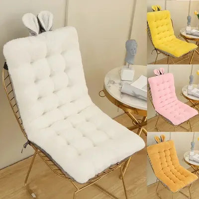 Einfarbig Plüsch Stuhl Kissen Sofa Baumwolle Dicke Kissen Schlafzimmer Warme Esszimmer Stuhl Kissen Image