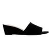 Frauen Hausschuhe Elegante Sommer 3 cm Samt Maultiere Keil Sandalen Slipper Offene spitze High Heels Casual Kleid Frau Schuhe Plus größe 42