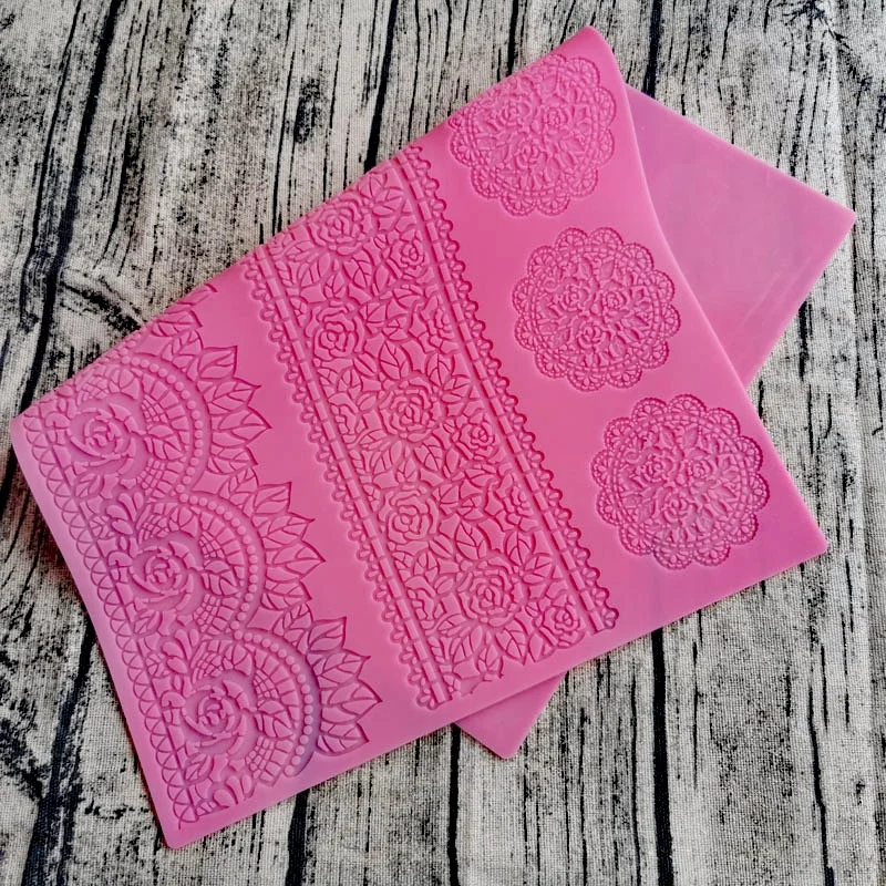 Back punkt Silikon Spitze Matte hohle Zucker Spitze Kuchen Grenze Form Backen DIY Hochzeits torte Dekorations werkzeuge Image