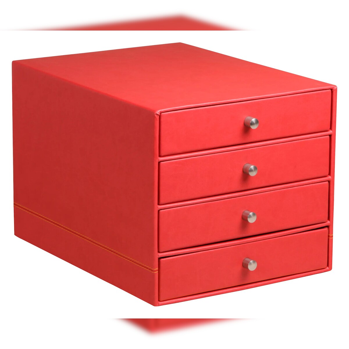 Rhodiarama Schubladenbox mit 4 geschlossenen Laden, Kunstleder, 24,8x32 ,7x22,8cm - Mohnrot 318963C Image