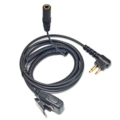 Walkie Talkie Earpiece 2Pin to 3.5mm Transfer Cable Female Audio Jack Headset with Mic Compatible with Motorola CP200D CP100D R2