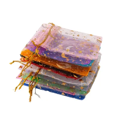 50Pcs Gift Organza Bags Drawable Wedding Party Decoration Gift Bags For Jewelry Display Party Pouches Small Businesses Packaging