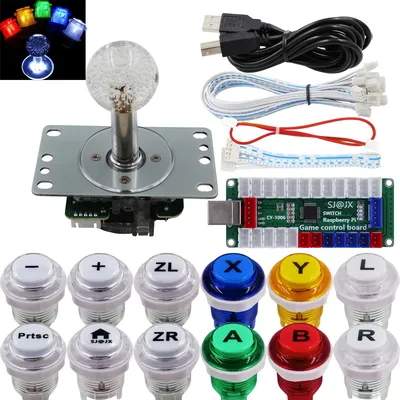 SJ@JX Arcade Game LED Controller Lamp USB Encoder Gamepad Light Button 4-8way Joystick for Nintendo
