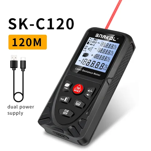 SNAKOL 120M télémètre Laser intelligent mesure télémètre infrarouge USB Rechargeable Portable