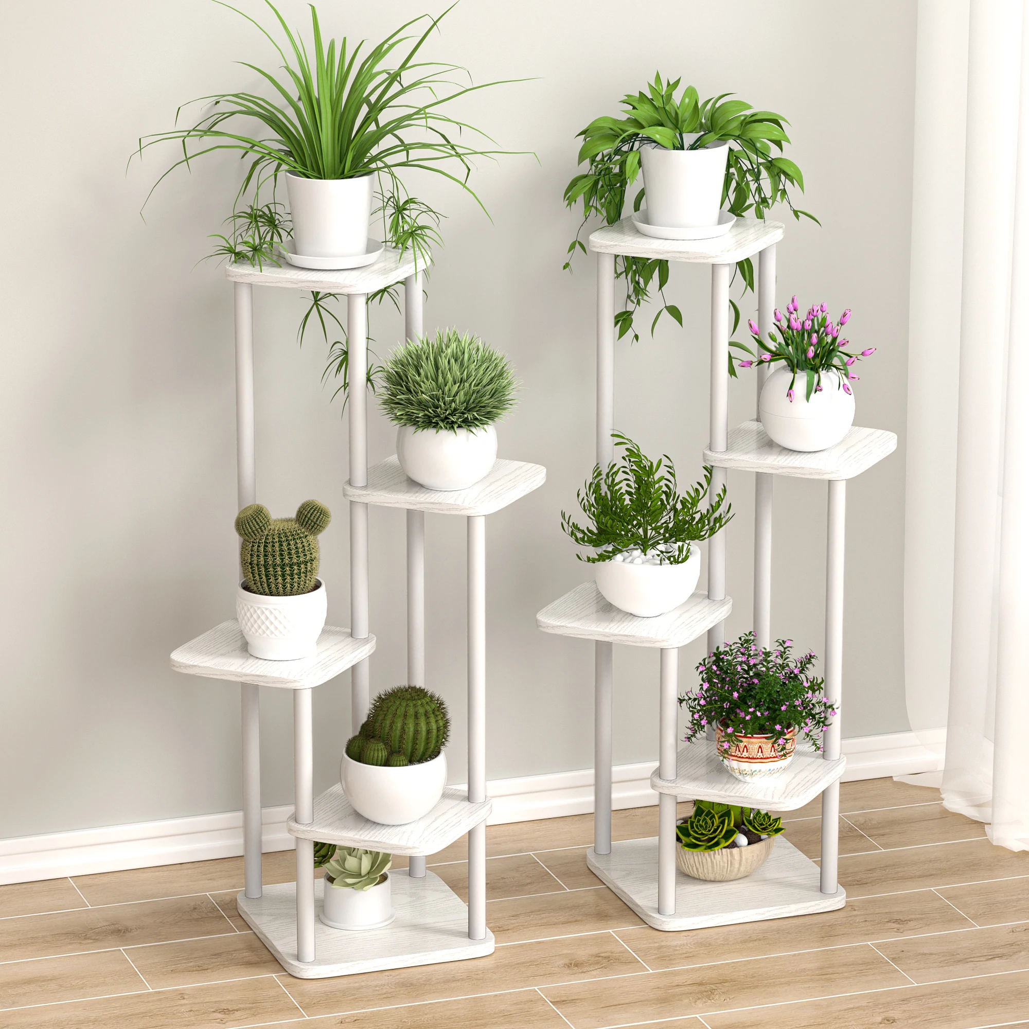 Supporto per piante e supporto per fiori scaffale in legno 5/6/8 strati espositore scaffale portaoggetti scaffale per vasi Organizer scaffali decorazione da giardino