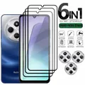 6 in 1 per Redmi 14C Vetro Xiaomi Redmi 14C Vetro temperato 9H HD Protettivo Copertura completa Colla Protezione schermo Redmi 14C Len Glass