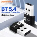Adattatore USB Bluetooth 5.4 Adattatore dongle audio Mini ricevitore/trasmettitore wireless USB per PC/driver portatile gratuito per Win10/11
