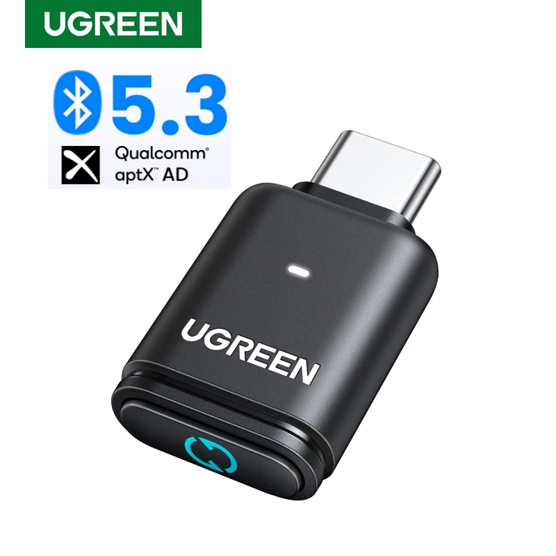 UGREEN USB C Tipo-C Trasmettitore Bluetooth 5.3 aptX HD AD Adattatore audio per PC Nintendo Switch Auricolare Altoparlante Microfono