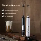 Frusta wireless portatile a doppio bastone Schiuma per creme Mini frullatore portatile Caffè Latte Controllo a tre velocità Bianco uovo USB montata