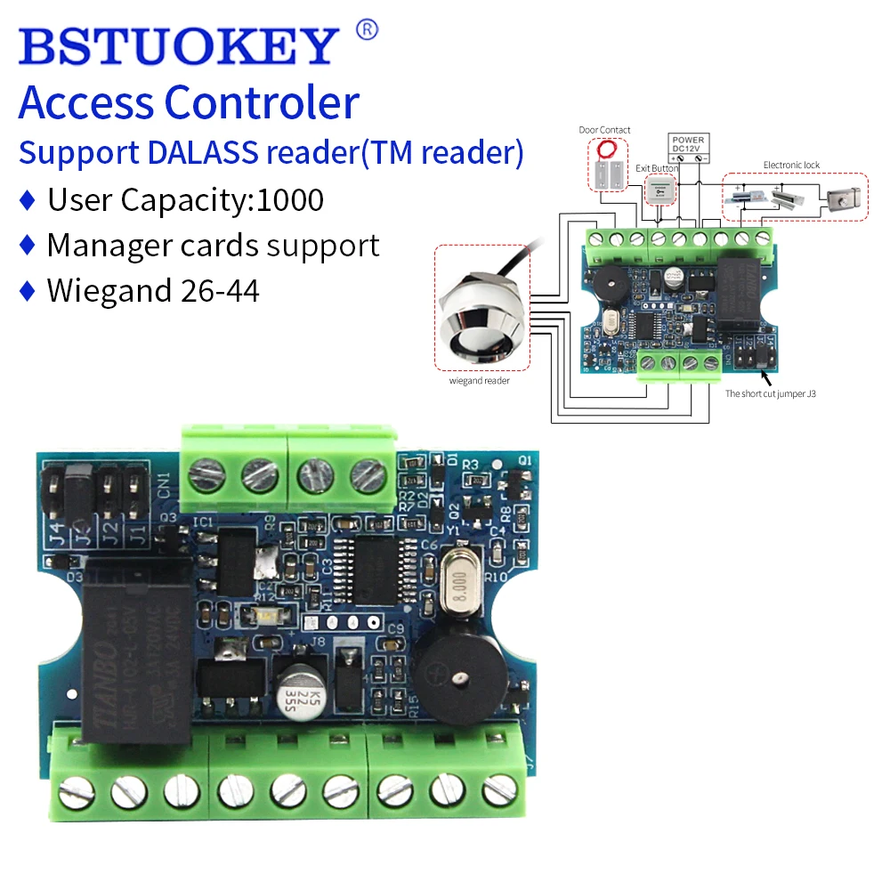 Controller di accesso 12V con sistema di accesso al cancello con serratura magnetica Set DALLAS Touch Memory Wiegand RFID Card Reader scheda di controllo accessi