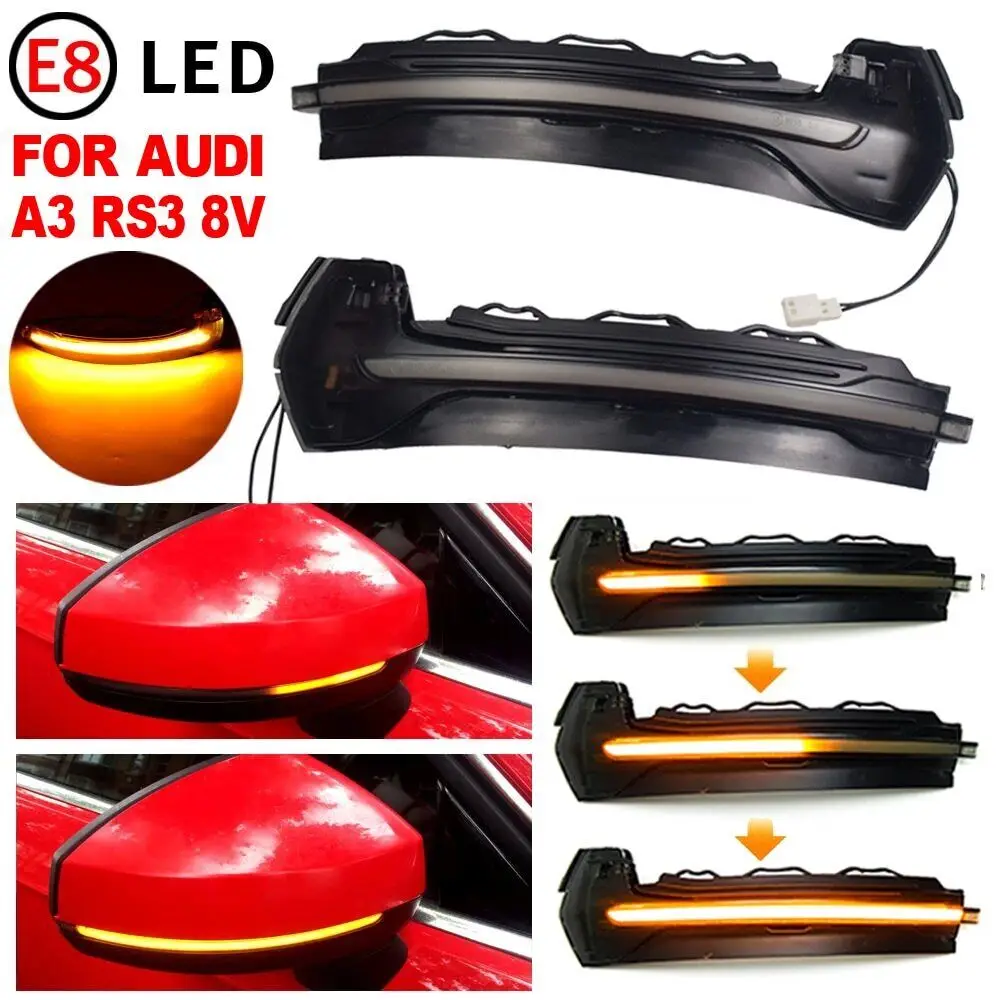 2 pezzi per Audi A3 8V S3 RS3 LED dinamico indicatore di direzione lampeggiante specchietto retrovisore indicatore di direzione per Audi 2014-2020