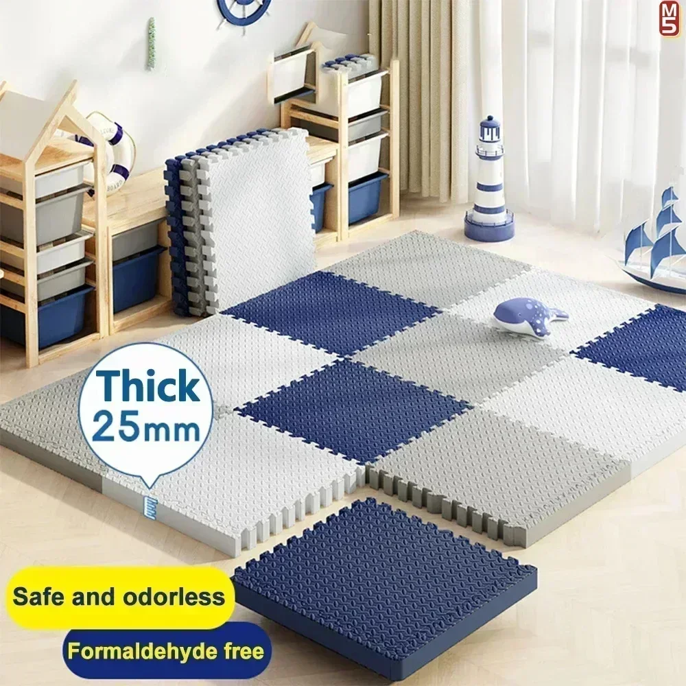 Tappetino da gioco strisciante per bambini antiscivolo da 8 pezzi / 2,5 cm di spessore Tappetino da palestra per puzzle insonorizzato per la camera dei bambini e tappetino puzzle ecologico
