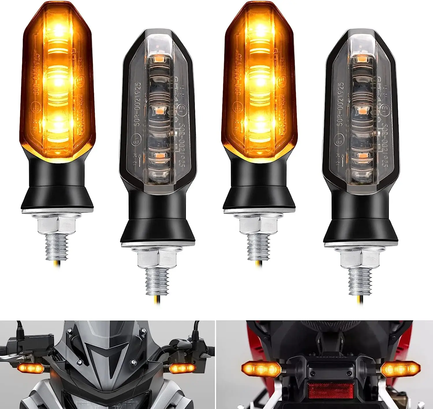 8mm Mini Moto LED Indicatori di direzione Ambra Lampeggiante Lampeggiante Indicatore di direzione Lampeggiante 12V Moto Indicatore Lampada Accessori
