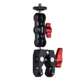 Monitor con montaggio a morsetto per fotocamera Super Clamp 360 ° Adattatore con doppia testa a sfera con braccio magico Ballhead per fotocamera DSLR/Gopro/luce LED/telefono