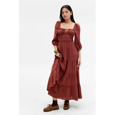 Kimchi Blue Violetta Maxi Dress - Brown L at Urban Outfitters