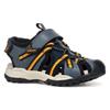 Sandale GEOX "J BOREALIS BOY", Kinder, Gr. 30, blau (navy, orange), Synthetik, Textil, sportlich, Schuhe, Trekking Sandale, Klettschuh mit zusätzlichem Fersen-Klettverschluss