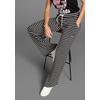 Jerseyhose KANGAROOS, Damen, Gr. 42, N-Gr, schwarz-weiß (schwarz, sanftes weiß), Jersey, Obermaterial: 95% Viskose, 5% Elasthan, gestreift, casual, figurumspielend extralang, Hosen, gestreift mit weitem Beim - NEUE KOLLEKTION
