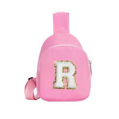 TEMU 1pc Pink 26 Letter Fanny Pack, Stylish And Simple, Modest Capacity, Small And Storage Bag, Suitable For Trends, Suitable For Use As A Holiday, Birthday Gift Image