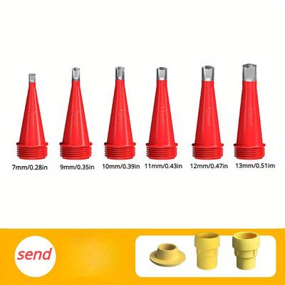 TEMU 9pcs 6 Nozzles+3 Bases Set, Reusable Universal Stainless Steel Silicone Easy Caulking Nozzle Terminator Skill Tool Set, Structural Glue Gun Nozzle Image