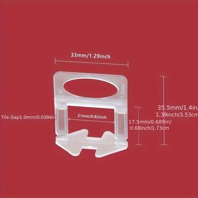 TEMU 1000pcs Tile Leveling System - Plastic Spacer Clips, 1.0mm-3.0mm Sizes, For Perfect Diy Tile And Stone Installations, With Easy-to-use Arrow-shaped Tool Image