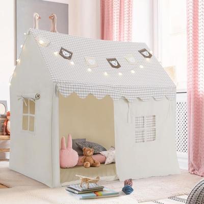 Kinderzelt,Spielzelt,Kindertipi mit Matte und Lichtern,Kinder Spielhaus,125x90x123 cm, Indoor- und Image